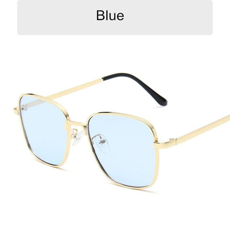 Classic Fashion Sunglasses Women Anti-Reflective Sun Mirror Vintage Square Metal Eyewear Men Driving Sun Glasses Uv400