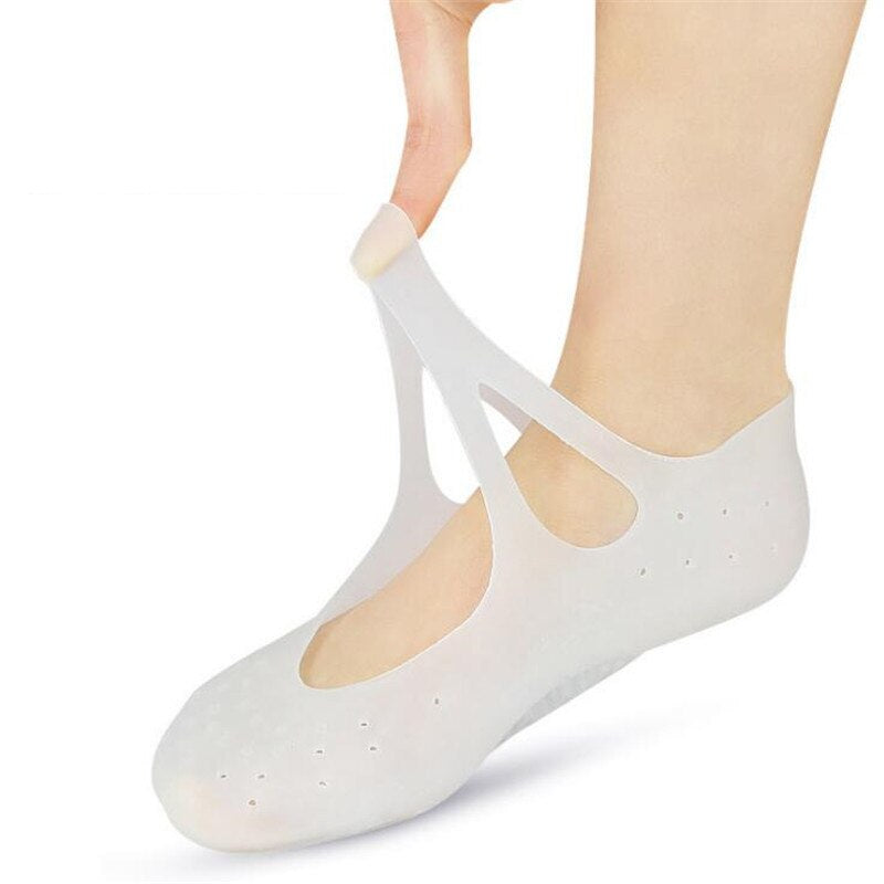"Revive and Soothe Your Feet with Moisturizing Gel Heel Socks - Ultimate Care for Cracked Skin, Pedicure Health, and Massaging Bliss!"
