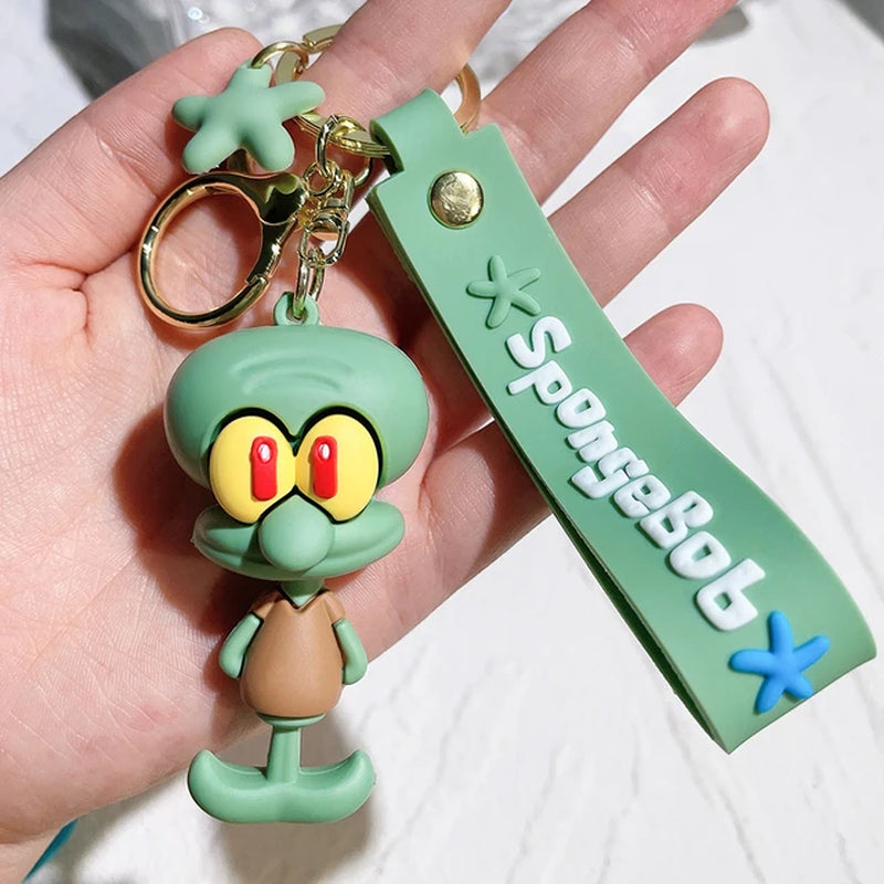 Cartoon Cute Sponge Baby Doll Pendant Car Keychain Pendant Couple Bag Keychain Accessories Wholesale