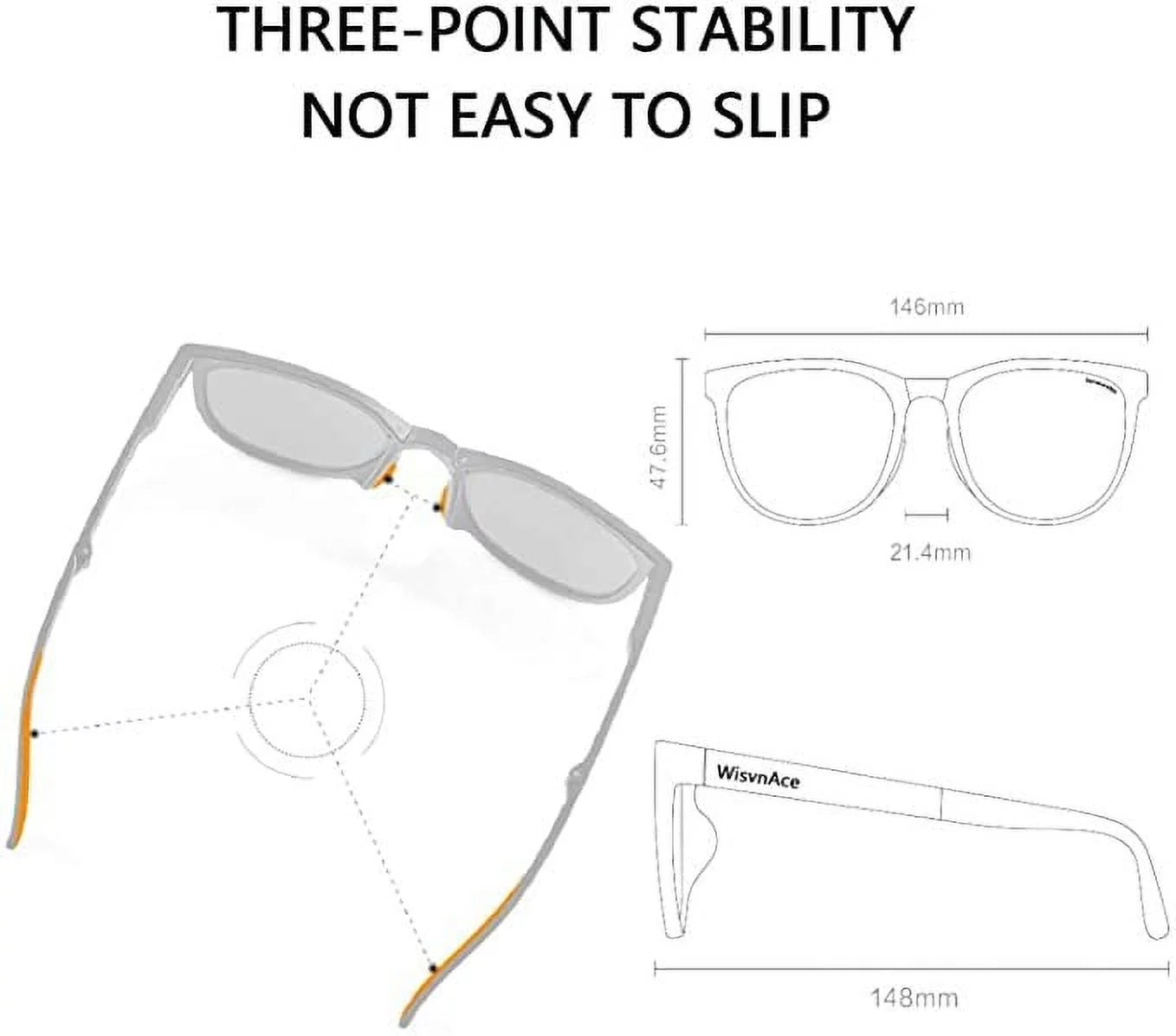 Folding Polarized Sunglasses, UV400 Protection anti Glare TR90 Folding Frame Sun Glasses with Handy Case