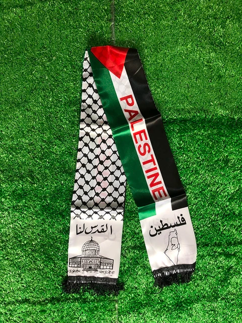 SKY FLAG Palestine Flag Custom Scarf Palestine National Day 14*130Cm Scarf Printing Satin Palestinian Flag Scarf